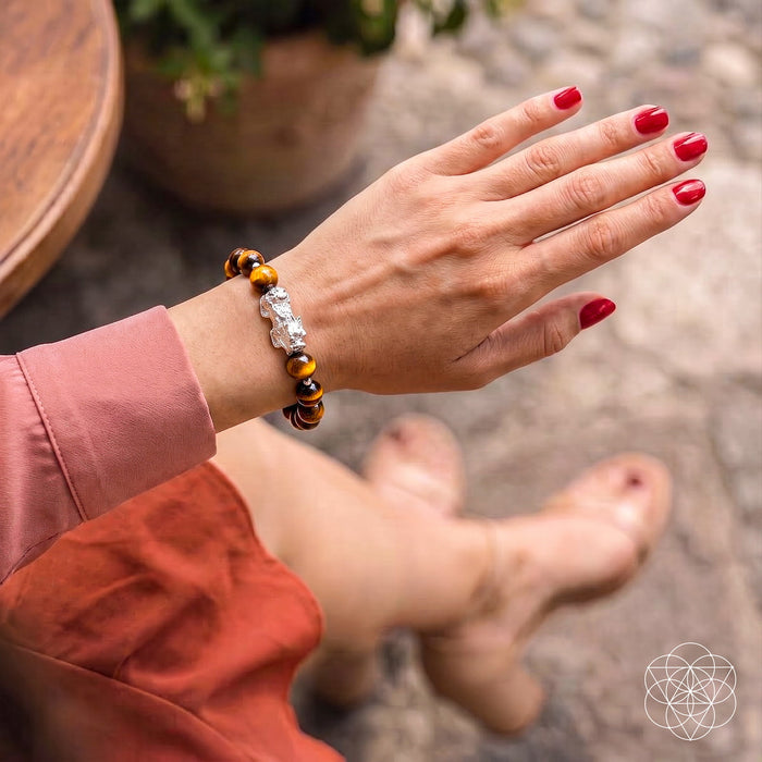 Fortune Flows - Tiger’s Eye & Pixiu Bracelet