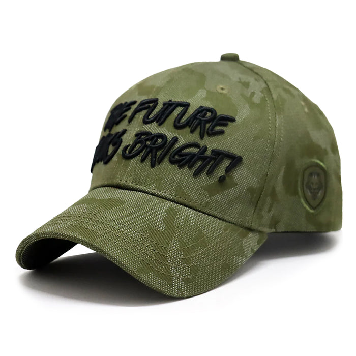 Future Looks Bright Army Green Textured Snapback Hat