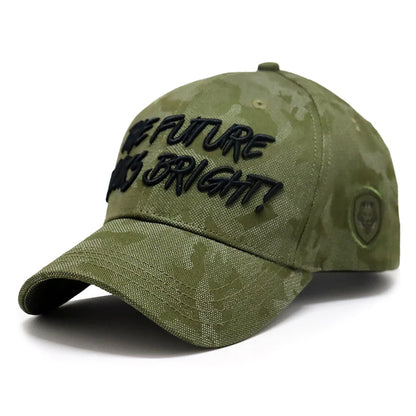 Future Looks Bright Army Green Textured Snapback Hat