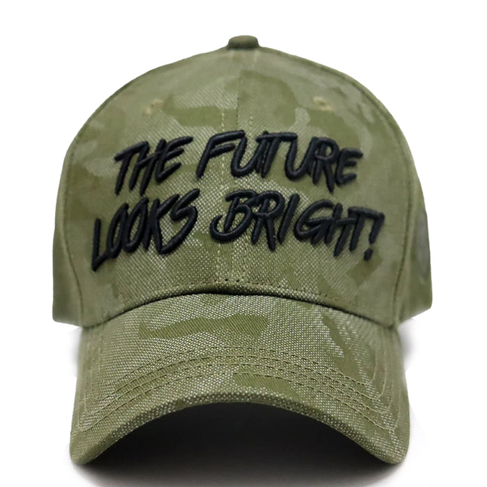 Future Looks Bright Army Green Textured Snapback Hat