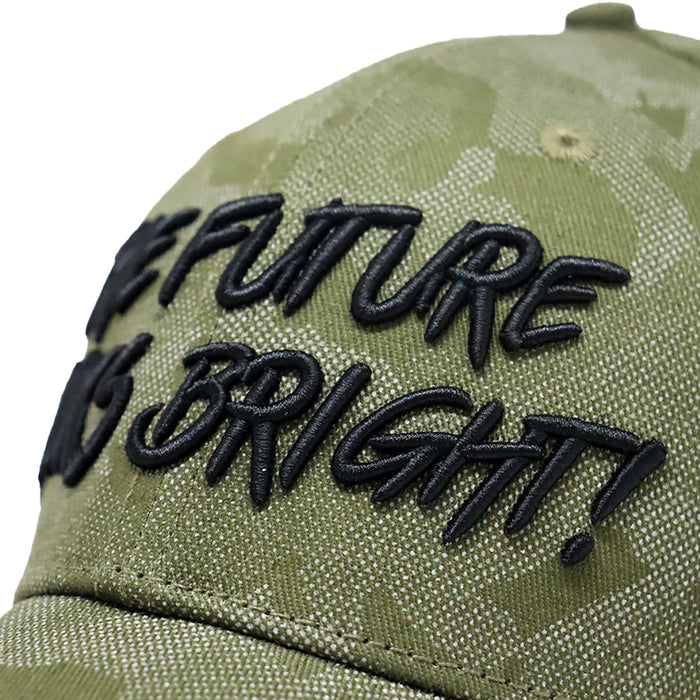 Future Looks Bright Army Green Textured Snapback Hat