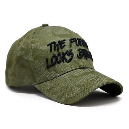 Future Looks Bright Army Green Textured Snapback Hat