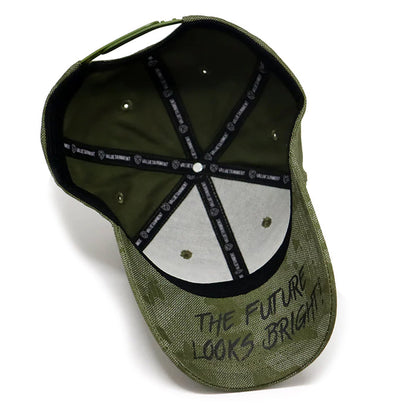 Future Looks Bright Army Green Textured Snapback Hat