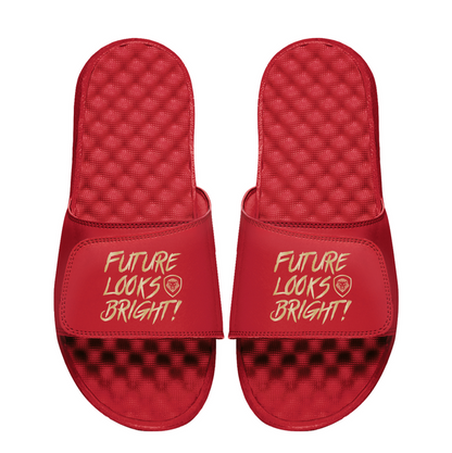 Future Looks Bright Lion Legacy Red & Gold Comfort Slides