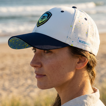 Future Looks Bright Lion Shield Navy and White Speckled Snapback Hat