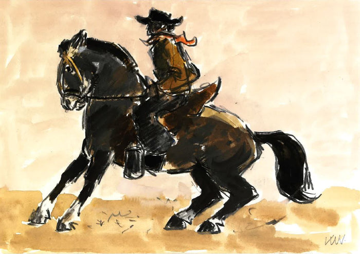 Gaucho (colour) - Sir Kyffin Williams Mounted Print