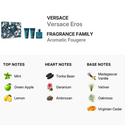 Gift Set :Versace Eros EDT 50ml-LIMITED EDITION