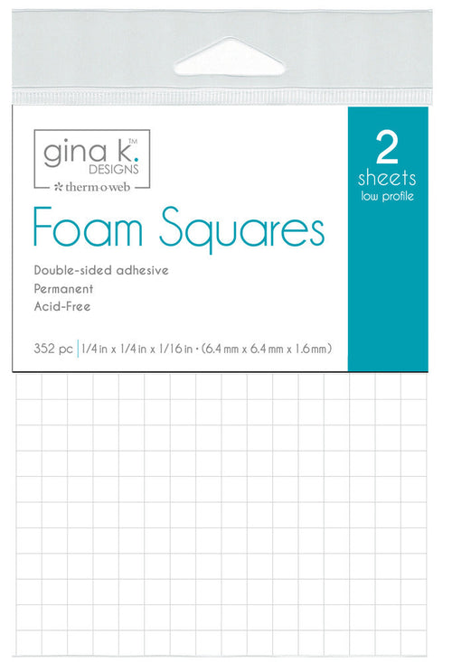 Gina K. Designs - Adhesive Foam Squares - 1/16" x 1/4" - White (2 Sheets). Available at Embellish Away located in Bowmanville Ontario Canada.