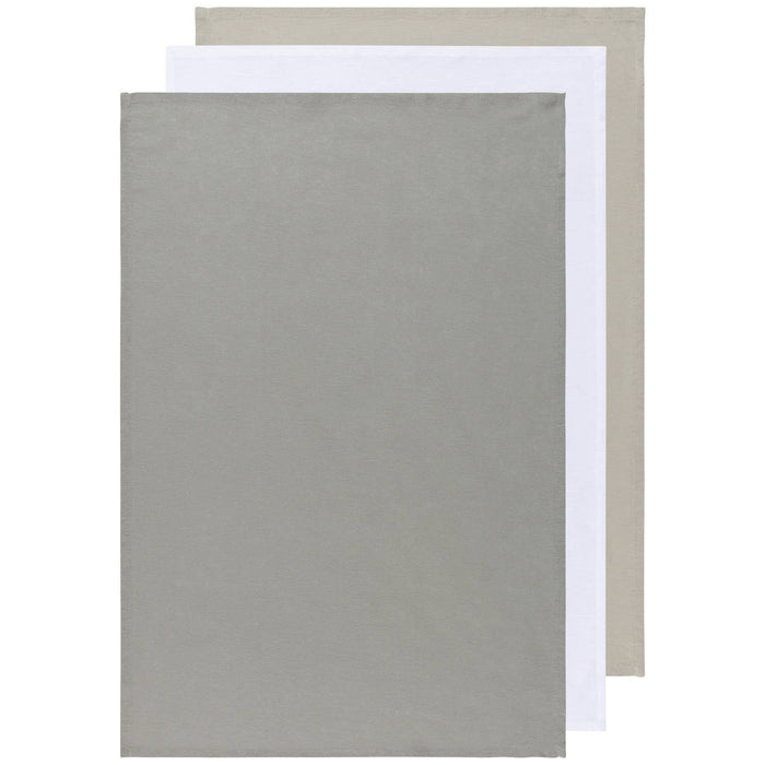 Gray White Moonstruck Floursack Dishtowels Set of 3
