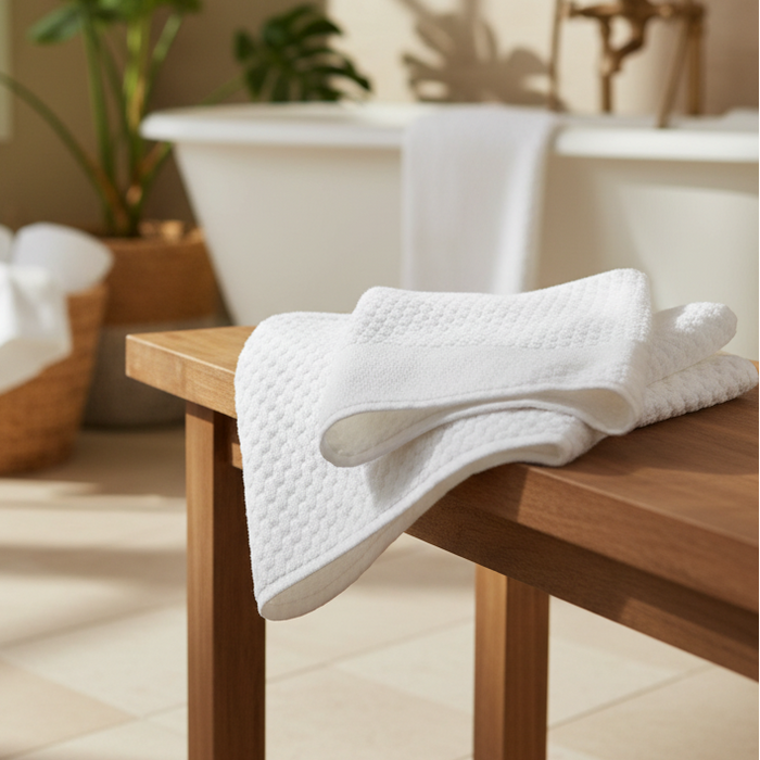GTY Collection Zero Twist Premium Towels All over Checker Design - Rifz Textiles Inc