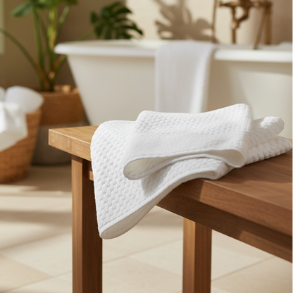 GTY Collection Zero Twist Premium Towels All over Checker Design - Rifz Textiles Inc