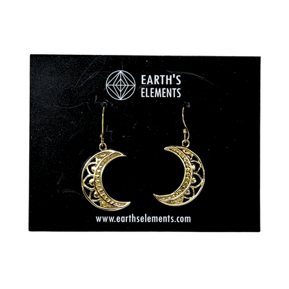 Half Moon Earrings - Brass