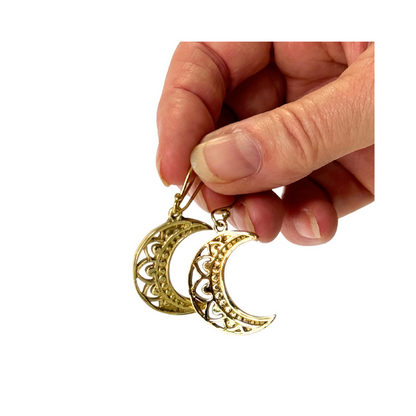 Half Moon Earrings - Brass