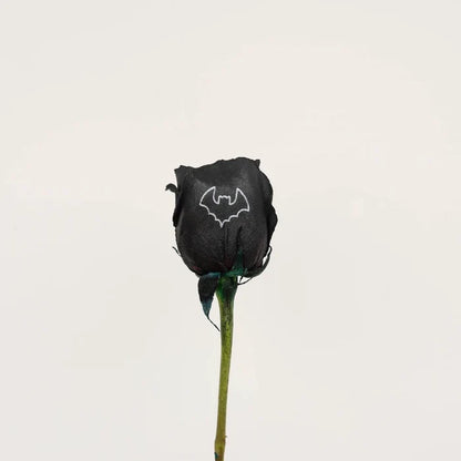 Halloween Black Bat Personalized Roses Stem - Image