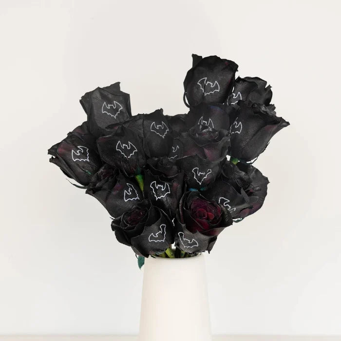 Halloween Black Bat Personalized Roses Vase - Image