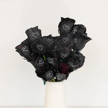 Halloween Black Bat Personalized Roses Vase - Image