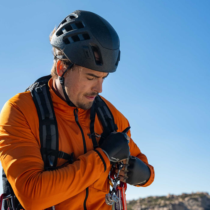 Rich wearing Hardtop Climbing Helmet