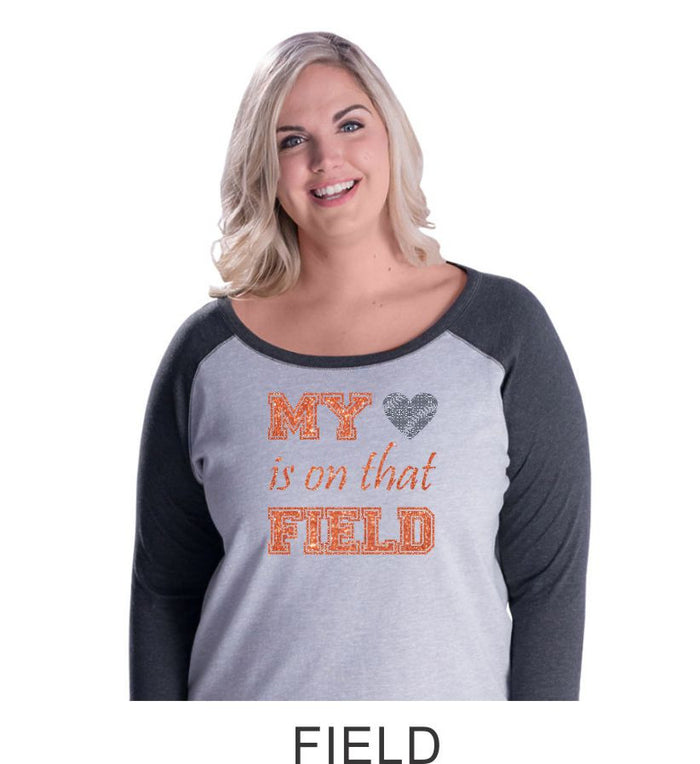 Hawks Curvy Lady Raglan- 2 Designs-Matte or Glitter