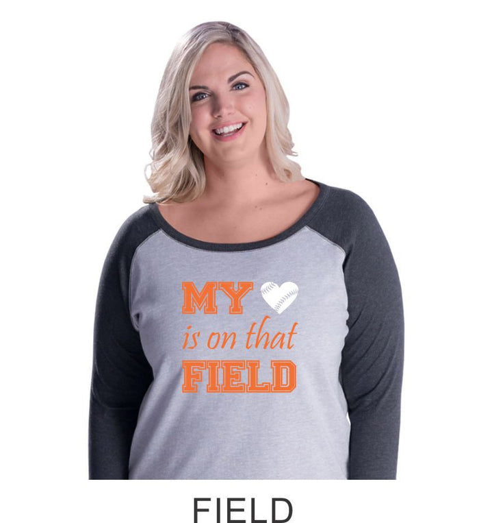 Hawks Curvy Lady Raglan- 2 Designs-Matte or Glitter
