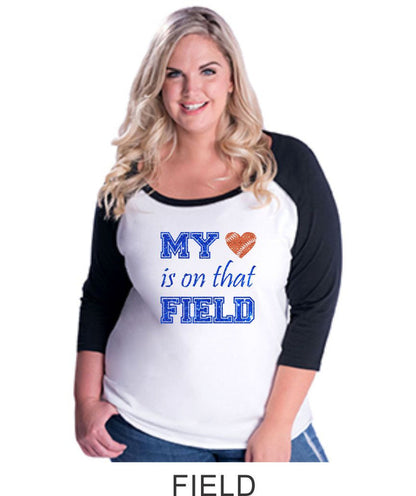 Hawks Curvy Lady Raglan- 2 Designs-Matte or Glitter