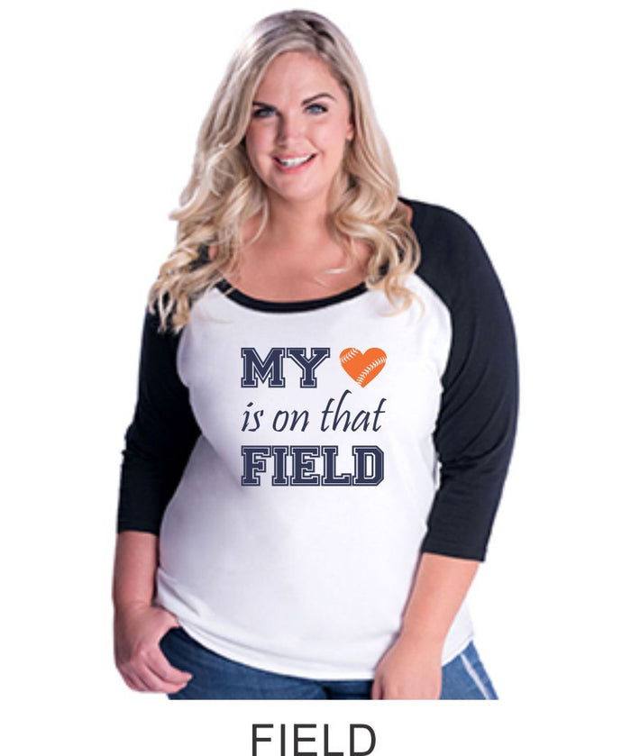 Hawks Curvy Lady Raglan- 2 Designs-Matte or Glitter