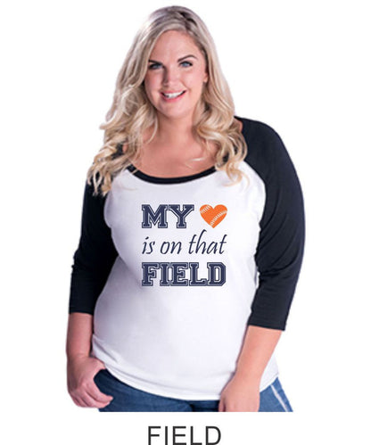 Hawks Curvy Lady Raglan- 2 Designs-Matte or Glitter