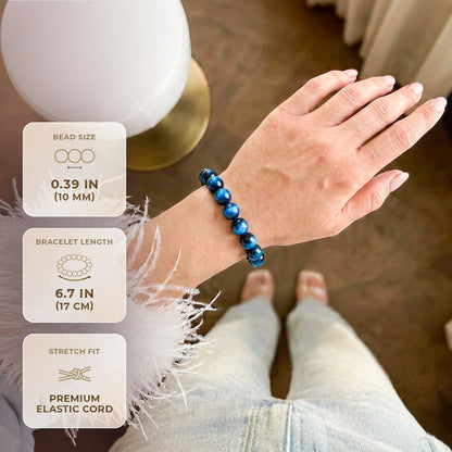Hawk’s Focus – Royal Blue Tiger’s Eye Bracelet
