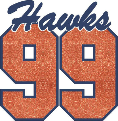 Hawks Glitter Number Raglan