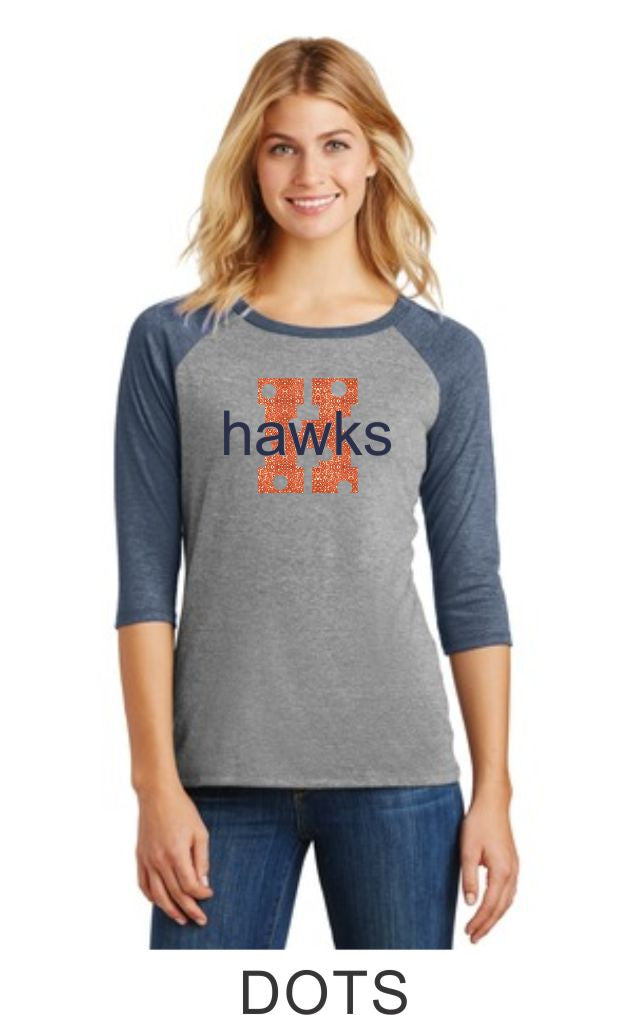 Hawks Ladies Raglan- Matte or Glitter