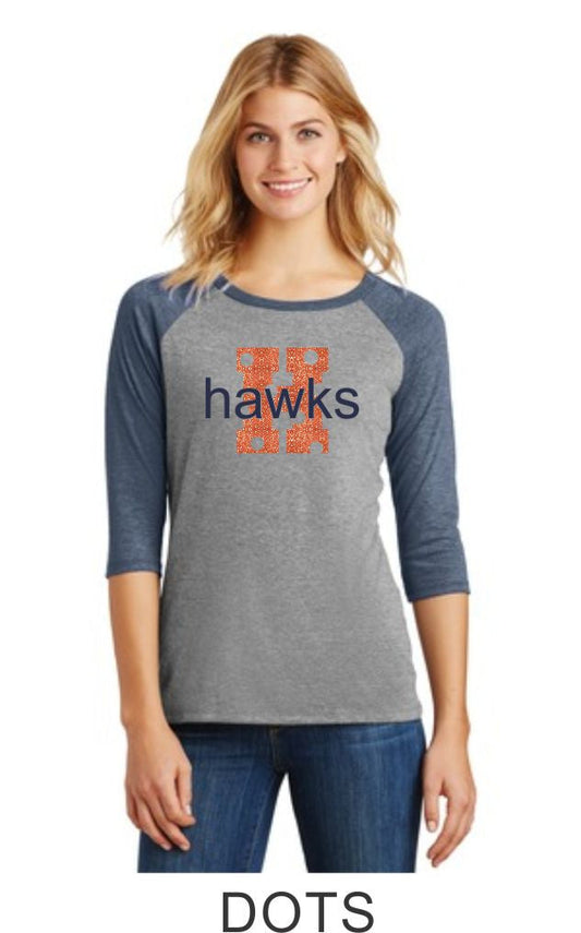 Hawks Ladies Raglan- Matte or Glitter