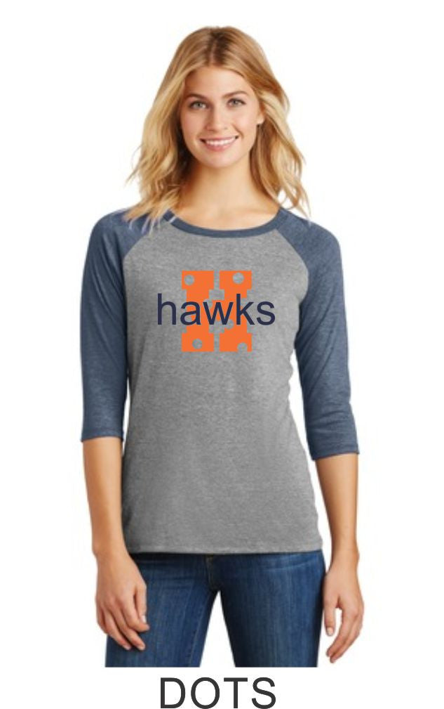 Hawks Ladies Raglan- Matte or Glitter