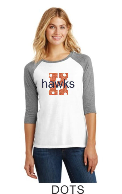 Hawks Ladies Raglan- Matte or Glitter
