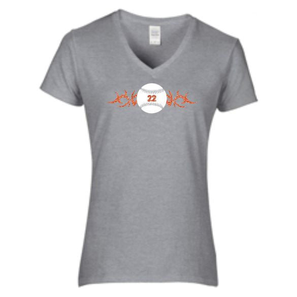 Hawks Ladies Short Sleeve Glitter Tattoo Tee