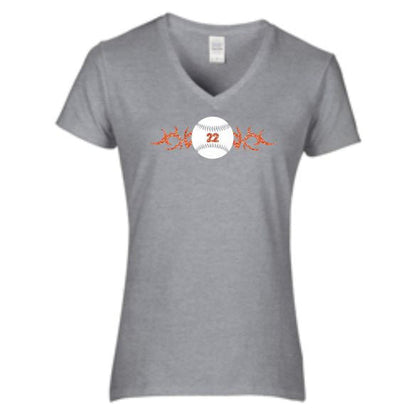 Hawks Ladies Short Sleeve Glitter Tattoo Tee