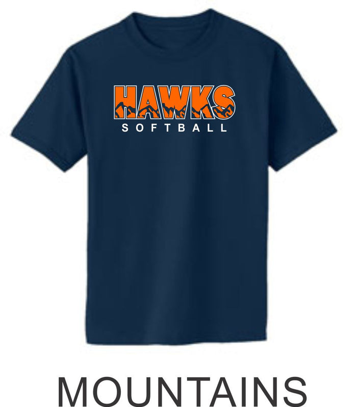 Hawks Softball Basic Tee- 4 Designs