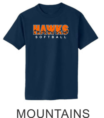 Hawks Softball Basic Tee- 4 Designs