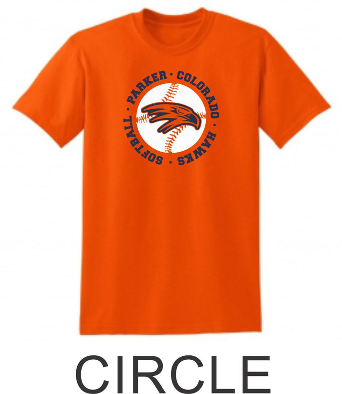 Hawks Softball Basic Tee in 2 Designs- Matte or Glitter