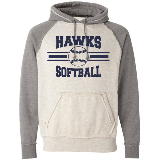 Hawks Softball Vintage Heathered Hoodie