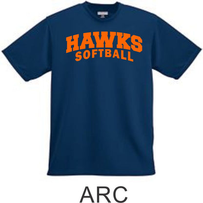 Hawks Softball Wicking T-Shirt- 4 Designs