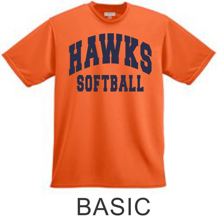 Hawks Softball Wicking T-Shirt- 4 Designs