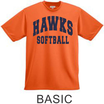 Hawks Softball Wicking T-Shirt- 4 Designs