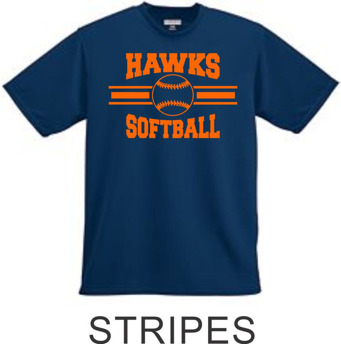 Hawks Softball Wicking T-Shirt- 4 Designs
