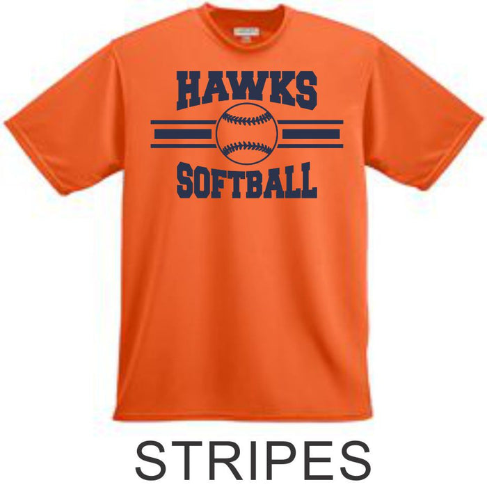 Hawks Softball Wicking T-Shirt- 4 Designs