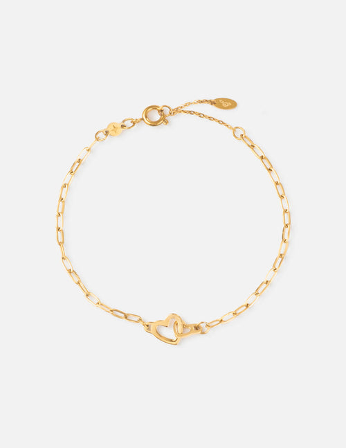 Heart Paperclip Chain Bracelet