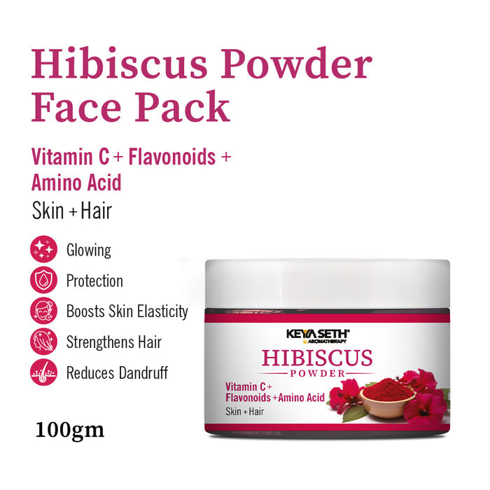 Hibiscus Powder with Vitamin C for Skin & Hair – Glowing, Nourishing, Protection - Keya Seth Aromatherapy
