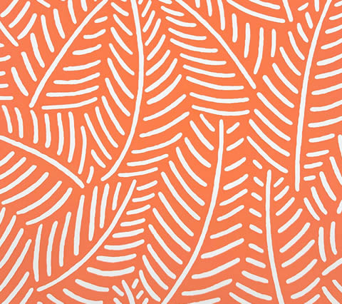 Home Couture Wallpaper: Sauvage Reverse - Custom Coral on White Matte Paper (FIVE YARD MINIMUM)