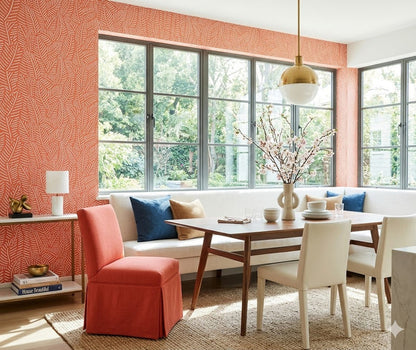 Home Couture Wallpaper: Sauvage Reverse - Custom Coral on White Matte Paper (FIVE YARD MINIMUM)