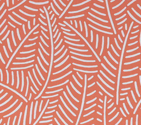 Home Couture Wallpaper: Sauvage Reverse - Custom Coral on White Matte Paper (FIVE YARD MINIMUM)