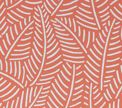 Home Couture Wallpaper: Sauvage Reverse - Custom Coral on White Matte Paper (FIVE YARD MINIMUM)