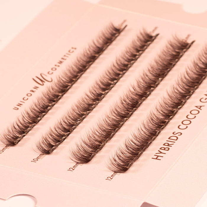 Hybrids in Cocoa Ganche Super Pre-Glued Lashes - Unicorn Cosmetics